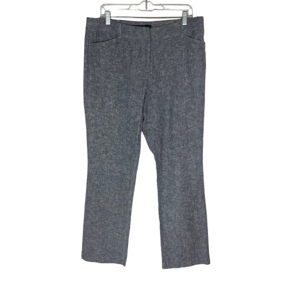 7th Avenue NY & Co  Linen Blend Pants Womens Size 12 Light Blue - Picture 1 of 8